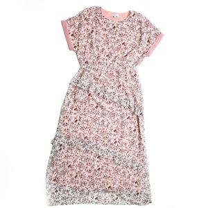 Piper and Scoot Pink Floral Maxi Dress Size L